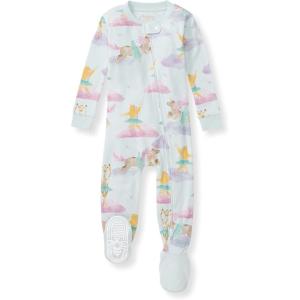 Burt’s Bees Baby Baby Girls Sleeper Pajamas, 100% Organic Cotton, One-piece PJs, Diagonal Zip Up Jumpsuit, Snug Fit Footie(Dream Ballet)