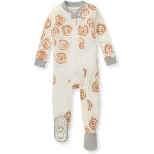 Burt’s Bees Baby Baby Girls Sleeper Pajamas, 100% Organic Cotton, One-piece PJs, Diagonal Zip Up Jumpsuit, Snug Fit Footie(Gooey Cinnamon Rolls)