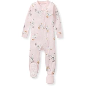 Burt’s Bees Baby Baby Girls Sleeper Pajamas, 100% Organic Cotton, One-piece PJs, Diagonal Zip Up Jumpsuit, Snug Fit Footie(Karate Creatures)