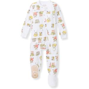 Burt’s Bees Baby Baby Girls Sleeper Pajamas, 100% Organic Cotton, One-piece PJs, Diagonal Zip Up Jumpsuit, Snug Fit Footie(Stardust Bunnies)
