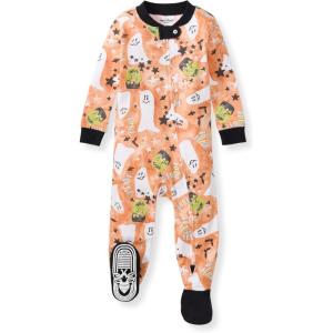 Burt’s Bees Baby Baby Girls Sleeper Pajamas, 100% Organic Cotton, One-piece PJs, Diagonal Zip Up Jumpsuit, Snug Fit Footie(Starry Ghost)