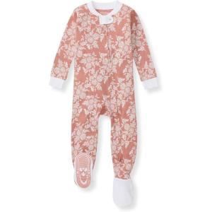 Burt’s Bees Baby Baby Girls Sleeper Pajamas, 100% Organic Cotton, One-piece PJs, Diagonal Zip Up Jumpsuit, Snug Fit Footie(Vibrant Garden)