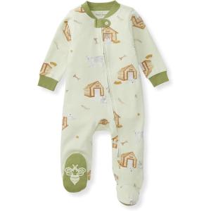 Burt’s Bees Baby Boys Sleep and Play PJs, 100% Organic Cotton One-Piece Zip Front Romper Jumpsuit Pajamas(Dog House)