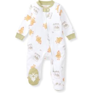 Burt’s Bees Baby Boys Sleep and Play PJs, 100% Organic Cotton One-Piece Zip Front Romper Jumpsuit Pajamas(Farm Fresh Eggs)