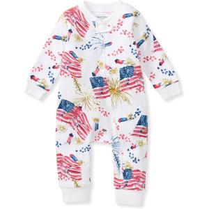 Burt’s Bees Baby Boys Sleep and Play PJs, 100% Organic Cotton One-Piece Zip Front Romper Jumpsuit Pajamas(Firecrackers)
