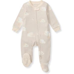 Burt’s Bees Baby Boys Sleep and Play PJs, 100% Organic Cotton One-Piece Zip Front Romper Jumpsuit Pajamas(Good Night Sky)