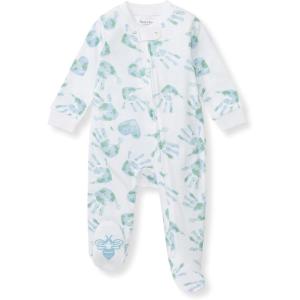 Burt’s Bees Baby Boys Sleep and Play PJs, 100% Organic Cotton One-Piece Zip Front Romper Jumpsuit Pajamas(Happy Earth Hands)
