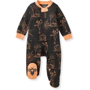 Burt’s Bees Baby Boys Sleep and Play PJs, 100% Organic Cotton One-Piece Zip Front Romper Jumpsuit Pajamas(Haunty Halloween)