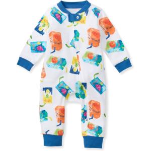 Burt’s Bees Baby Boys Sleep and Play PJs, 100% Organic Cotton One-Piece Zip Front Romper Jumpsuit Pajamas(Juice Box)