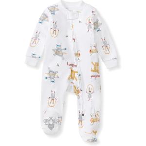 Burt’s Bees Baby Boys Sleep and Play PJs, 100% Organic Cotton One-Piece Zip Front Romper Jumpsuit Pajamas(Jungle Gym)