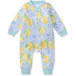 Burt’s Bees Baby Boys Sleep and Play PJs, 100% Organic Cotton One-Piece Zip Front Romper Jumpsuit Pajamas(Lemon Tiles)