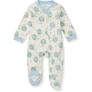 Burt’s Bees Baby Boys Sleep and Play PJs, 100% Organic Cotton One-Piece Zip Front Romper Jumpsuit Pajamas(Little Globe)