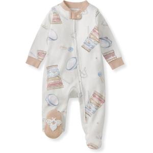Burt’s Bees Baby Boys Sleep and Play PJs, 100% Organic Cotton One-Piece Zip Front Romper Jumpsuit Pajamas(Making Music)