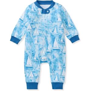 Burt’s Bees Baby Boys Sleep and Play PJs, 100% Organic Cotton One-Piece Zip Front Romper Jumpsuit Pajamas(Mediterranean Sailing)