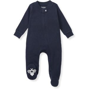 Burt’s Bees Baby Boys Sleep and Play PJs, 100% Organic Cotton One-Piece Zip Front Romper Jumpsuit Pajamas(Midnight Solid Rib)