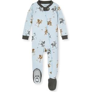 Burt’s Bees Baby Boys Sleep and Play PJs, 100% Organic Cotton One-Piece Zip Front Romper Jumpsuit Pajamas(Mr Moo Cow)
