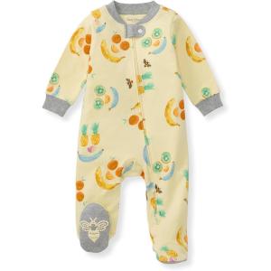 Burt’s Bees Baby Boys Sleep and Play PJs, 100% Organic Cotton One-Piece Zip Front Romper Jumpsuit Pajamas(Play With Your Food)