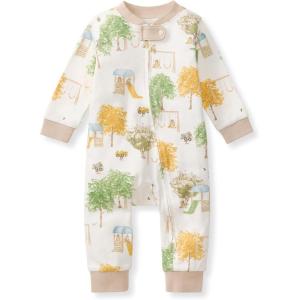Burt’s Bees Baby Boys Sleep and Play PJs, 100% Organic Cotton One-Piece Zip Front Romper Jumpsuit Pajamas(Playground)