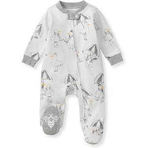 Burt’s Bees Baby Boys Sleep and Play PJs, 100% Organic Cotton One-Piece Zip Front Romper Jumpsuit Pajamas(Silly Seagulls)
