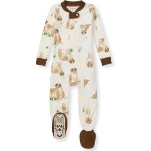 Burt’s Bees Baby Boys Sleep and Play PJs, 100% Organic Cotton One-Piece Zip Front Romper Jumpsuit Pajamas(St Bernard Dog)