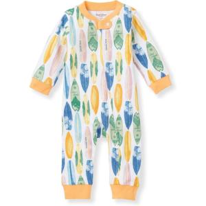 Burt’s Bees Baby Boys Sleep and Play PJs, 100% Organic Cotton One-Piece Zip Front Romper Jumpsuit Pajamas(Vibrant Surf)