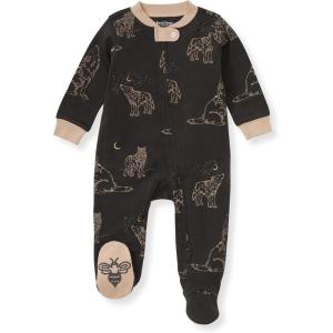 Burt’s Bees Baby Boys Sleep and Play PJs, 100% Organic Cotton One-Piece Zip Front Romper Jumpsuit Pajamas(Wolf Pack)