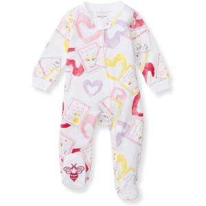 Burt’s Bees Baby Girls’ Organic Cotton Sleep and Play Footed Pajamas(Bee Mine)