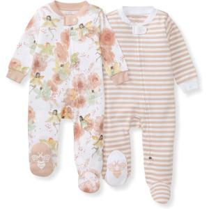 Burt’s Bees Baby Girls’ Organic Cotton Sleep and Play Footed Pajamas(Fairy Floral)
