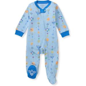 Burt’s Bees Baby Girls’ Organic Cotton Sleep and Play Footed Pajamas(Hanukkah Joy)