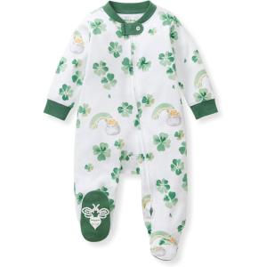 Burt’s Bees Baby Girls’ Organic Cotton Sleep and Play Footed Pajamas(Happy Go Lucky)