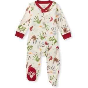 Burt’s Bees Baby Girls’ Organic Cotton Sleep and Play Footed Pajamas(Holiday Hands)