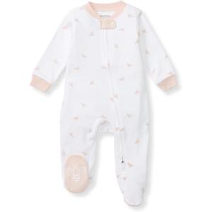 Burt’s Bees Baby Girls’ Organic Cotton Sleep and Play Footed Pajamas(Pink Golden Bee)