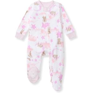 Burt’s Bees Baby Girls’ Organic Cotton Sleep and Play Footed Pajamas(Stardust Bunnies)