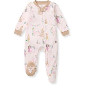 Burt’s Bees Baby Girls’ Organic Cotton Sleep and Play Footed Pajamas(Tea Time)