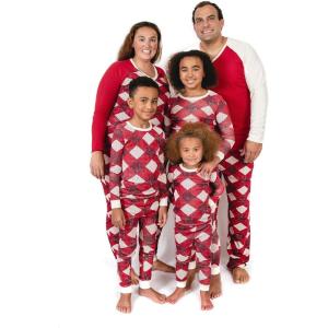 Burt’s Bees Baby Girls’ Pajamas, 2-Piece Long Sleeve Tee and Pants Organic Cotton PJ Set(Abstract Argyle)