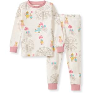 Burt’s Bees Baby Girls’ Pajamas, 2-Piece Long Sleeve Tee and Pants Organic Cotton PJ Set(Fall Carnival)
