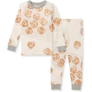 Burt’s Bees Baby Girls’ Pajamas, 2-Piece Long Sleeve Tee and Pants Organic Cotton PJ Set(Gooey Cinnamon Rolls)