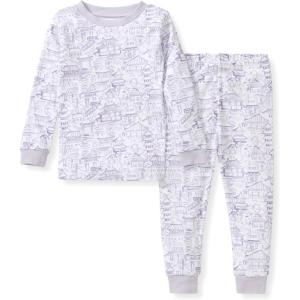 Burt’s Bees Baby Girls’ Pajamas, 2-Piece Long Sleeve Tee and Pants Organic Cotton PJ Set(Kyoto)