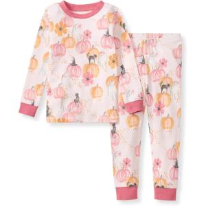 Burt’s Bees Baby Girls’ Pajamas, 2-Piece Long Sleeve Tee and Pants Organic Cotton PJ Set(Magical Pumpkins)