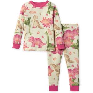 Burt’s Bees Baby Girls’ Pajamas, 2-Piece Long Sleeve Tee and Pants Organic Cotton PJ Set(Mega Dino Friends)