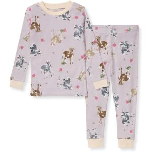 Burt’s Bees Baby Girls’ Pajamas, 2-Piece Long Sleeve Tee and Pants Organic Cotton PJ Set(Miss Moo)