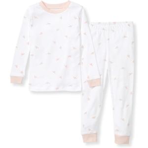 Burt’s Bees Baby Girls’ Pajamas, 2-Piece Long Sleeve Tee and Pants Organic Cotton PJ Set(Pink Golden Bee)