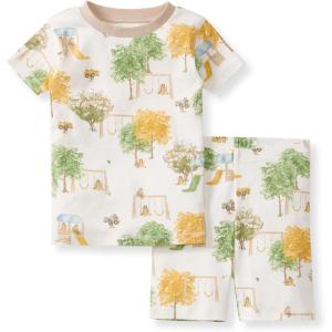 Burt’s Bees Baby Girls’ Pajamas, 2-Piece Long Sleeve Tee and Pants Organic Cotton PJ Set(Playground)