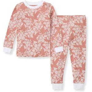 Burt’s Bees Baby Girls’ Pajamas, 2-Piece Long Sleeve Tee and Pants Organic Cotton PJ Set(Vibrant Garden)