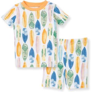 Burt’s Bees Baby Girls’ Pajamas, 2-Piece Long Sleeve Tee and Pants Organic Cotton PJ Set(Vibrant Surf)