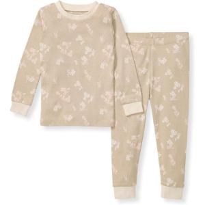 Burt’s Bees Baby Girls’ Pajamas, 2-Piece Long Sleeve Tee and Pants Organic Cotton PJ Set(Whimsical Floral)