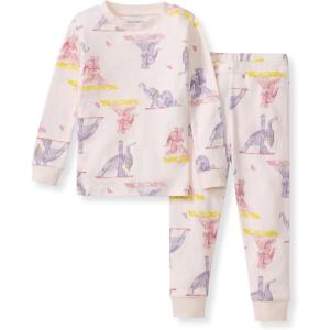Burt’s Bees Baby Girls’ Pajamas, 2-Piece Long Sleeve Tee and Pants Organic Cotton PJ Set(Yogi Elephants)