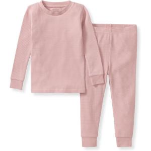Burt’s Bees Baby baby-boys Honeysoft Pajamas, Tee and Pant 2-piece Pj Set, Soft Organic Cotton & Lyocell Blend(Persian Rose Thermal)