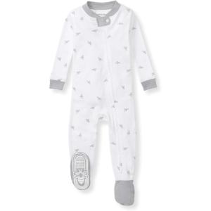 Burt’s Bees Baby baby-boys Sleeper Pjs, 100% Organic Cotton, One-piece Footie, Zip Up Jumpsuit, Snug Fit Pajamas(Blue Golden Bee)