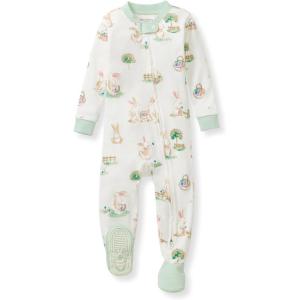 Burt’s Bees Baby baby-boys Sleeper Pjs, 100% Organic Cotton, One-piece Footie, Zip Up Jumpsuit, Snug Fit Pajamas(Bunny Egg Hunt)
